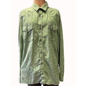 Buffalo David Bitton Men's Green Button up Long Sleeve Shirt Size XL SKU 4713